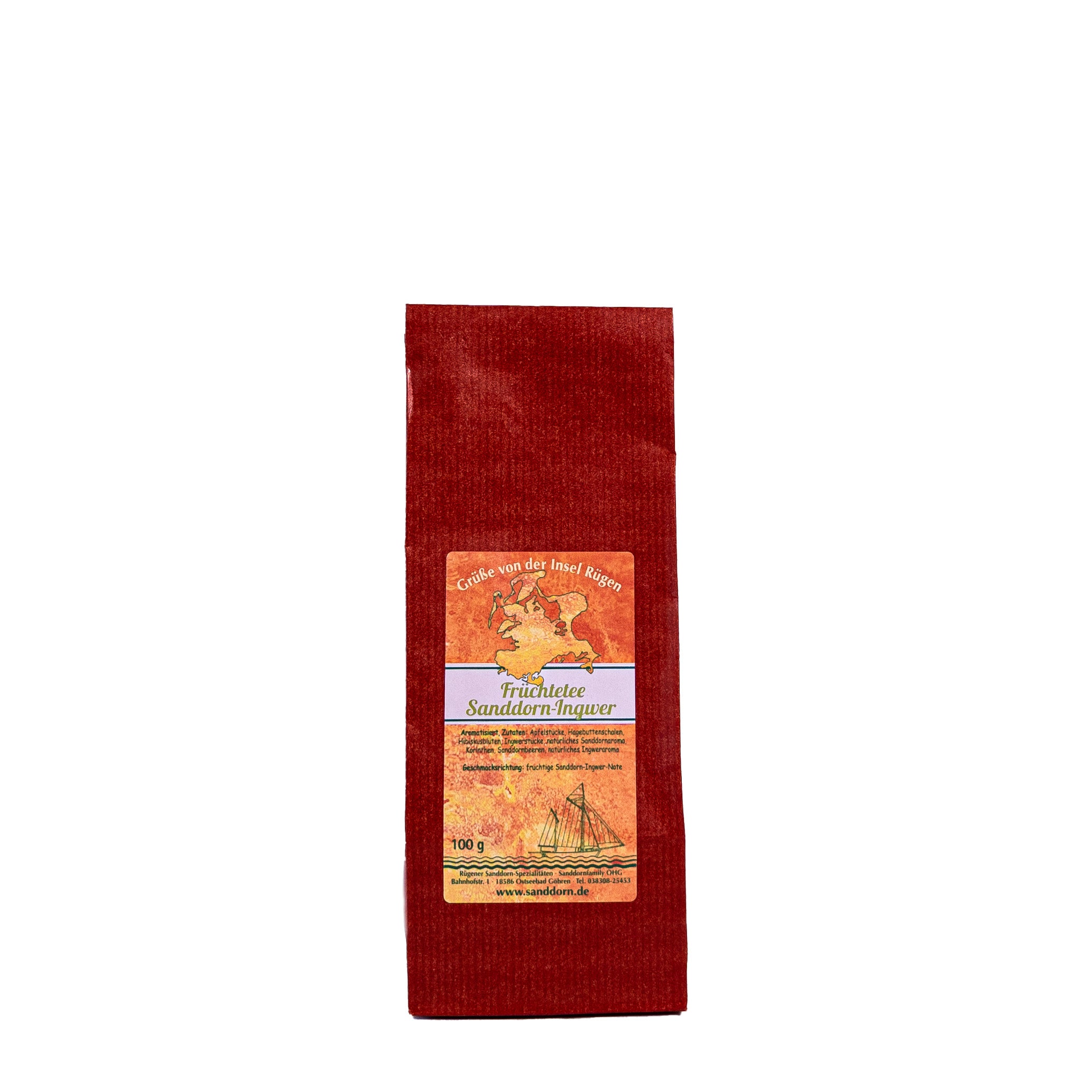 Sanddorn-Ingwer-Tee, 100g – Sanddornfamily Sanddorn-Ingwer-Tee, 100g – Sanddornfamily