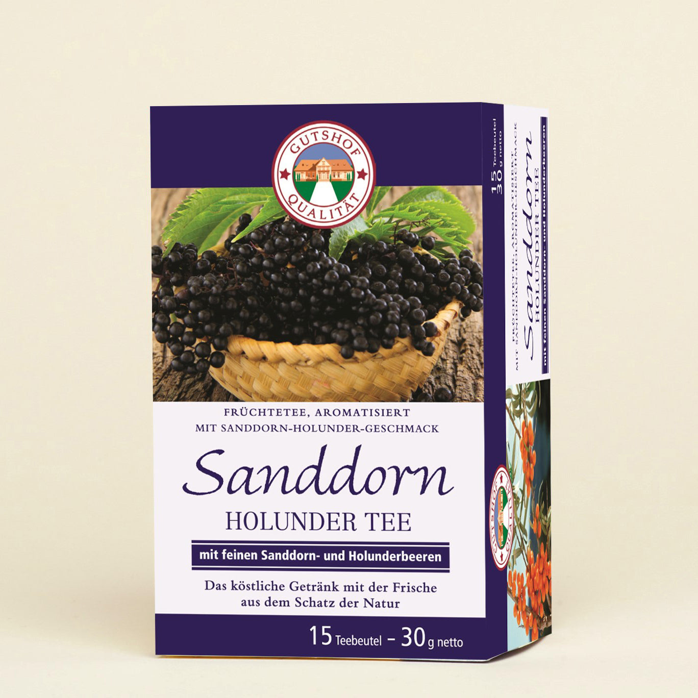 Sanddorn-Holunder-Früchte-Tee in Teebeutel